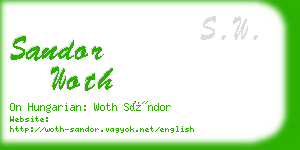 sandor woth business card